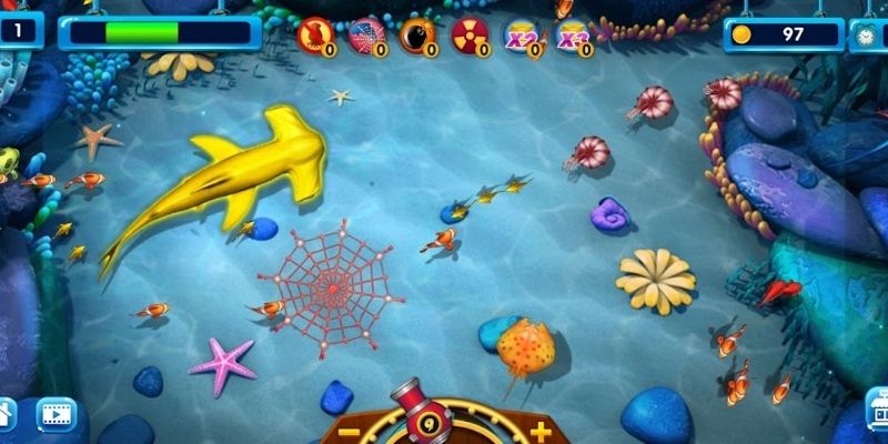 Giao diện bắn cá ăn xu với nhiều loại cá và phần thưởng hấp dẫn tại S666